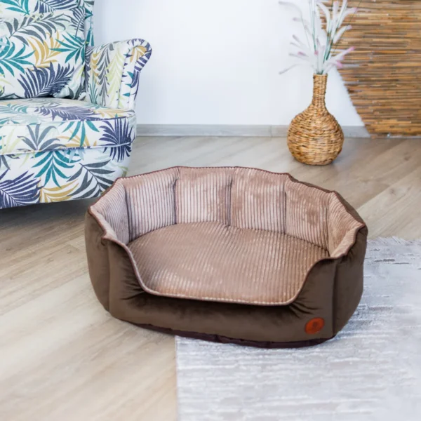Muschelbett für Katzen und Hunde M braun 2